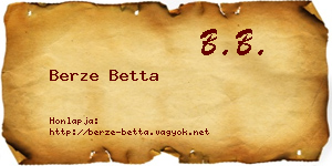 Berze Betta névjegykártya